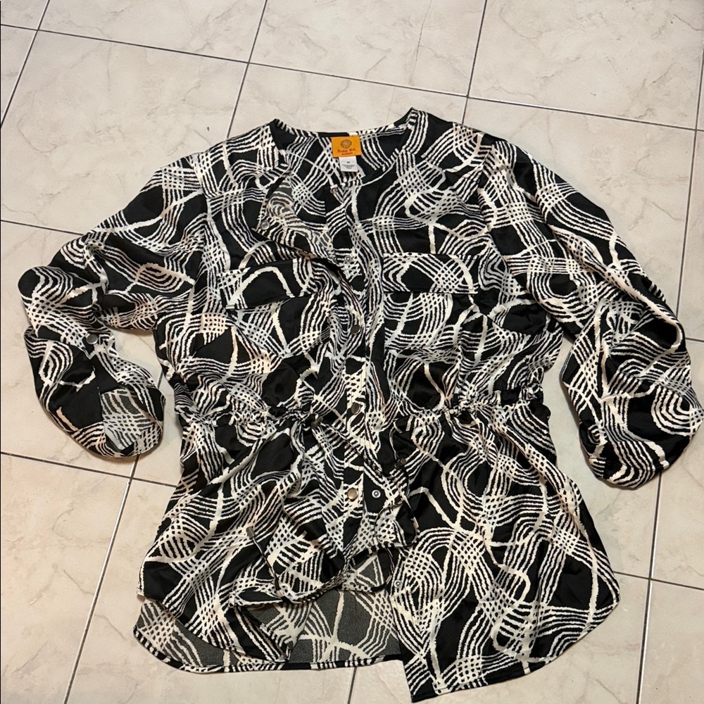 Ruby Rd. Black And White Utility Jacket - image 1